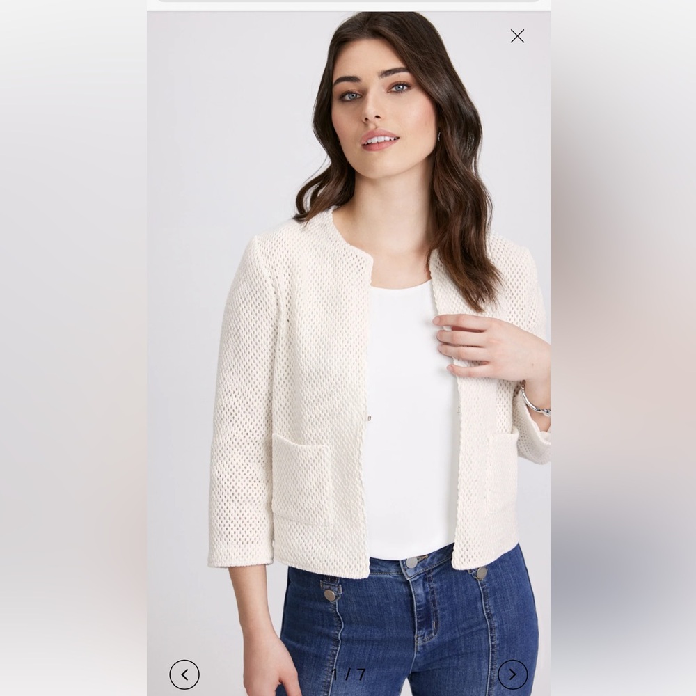 NWT Elegant Cream Crochet Blazer